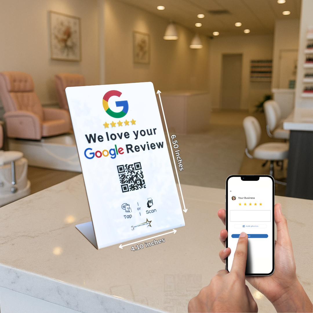 White Google Stand Free 3 Google Card