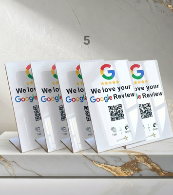 NFC Google review stand - 5 card bundle for increasing Google My Business ratings