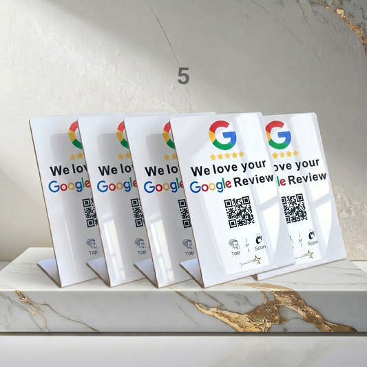 NFC Google review stand - 5 card bundle for increasing Google My Business ratings
