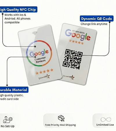 NFC Google review card technology for collecting Google My Business reviews