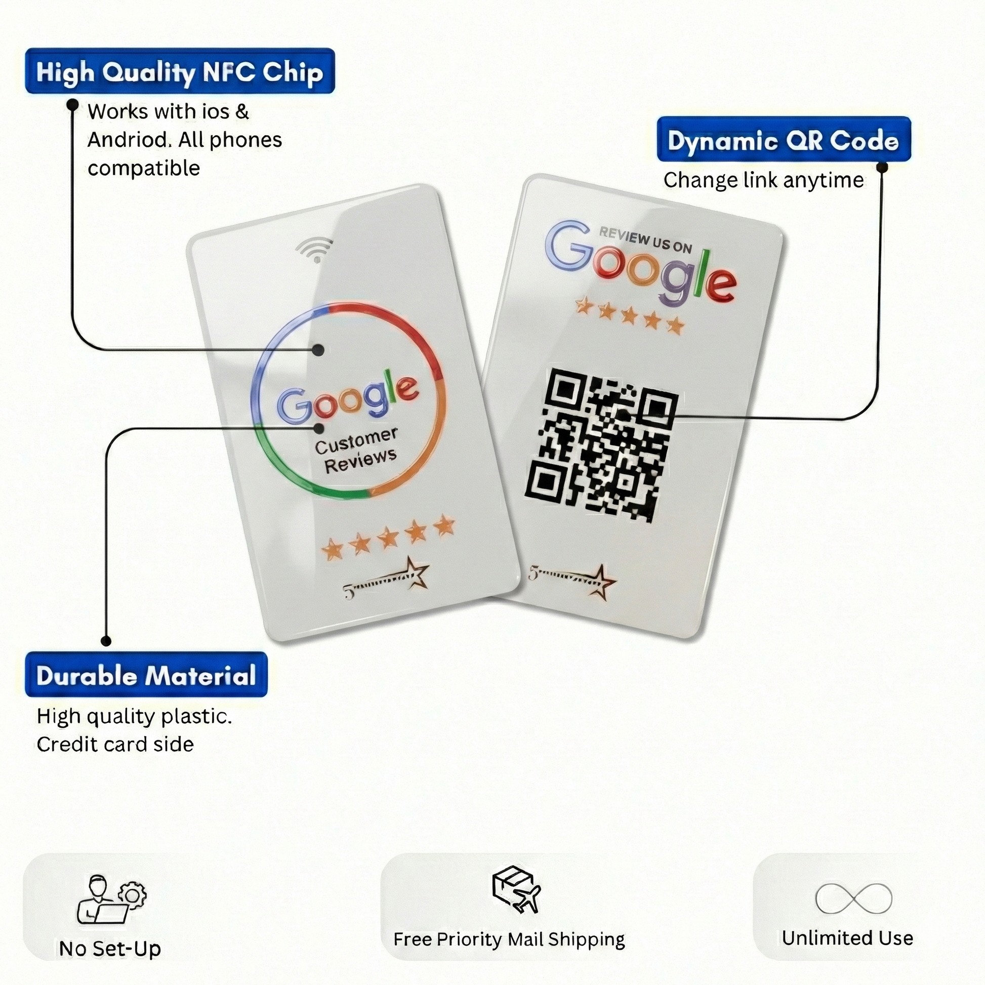 NFC Google review card technology for collecting Google My Business reviews