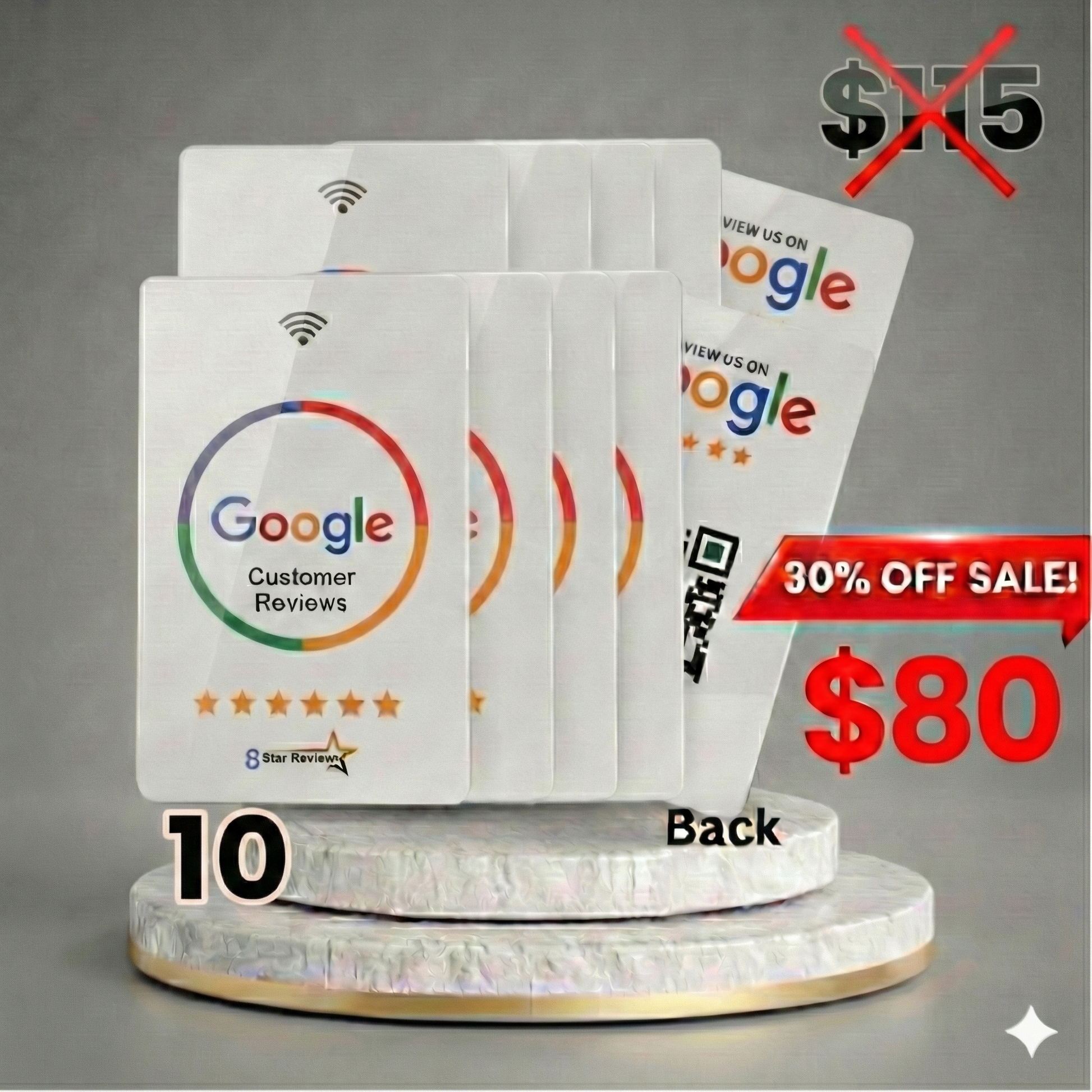 NFC Google review card available in bulk packs for business review collection
