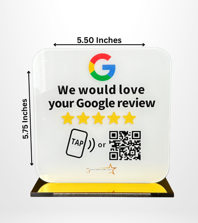 Stand dimensions - Medium and large NFC Google review stand sizes available