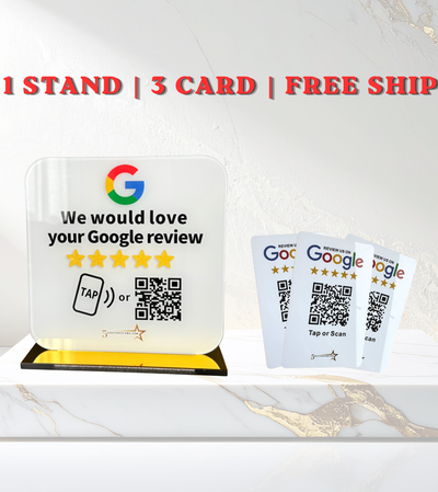Review collection stand setup - Easy to use Google My Business review system