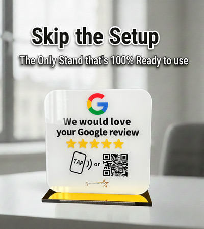 NFC Google review stand with 3 cards bundle for Google My Business reviews